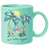 Silver Buffalo Disney Lilo and Stitch Featuring Angel Cute We're Better Together Ceramic Mug, 20 Ounces