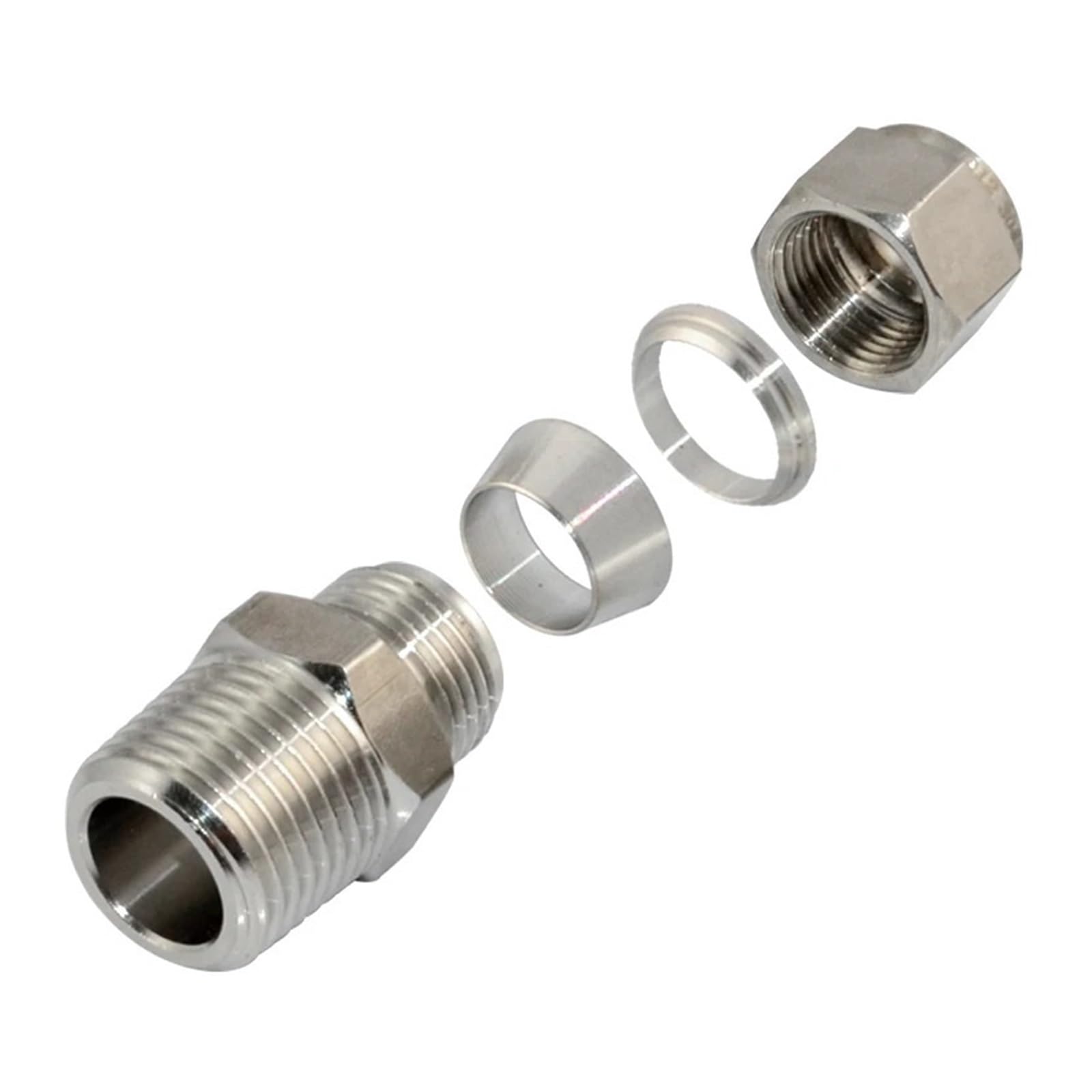 Raccordo di conversione in acciaio inossidabile 1/8" 1/4" 3/8" 1/2" 3/4" 1" M14 M20 Femmina Maschio Croce Raccordo per tubo divisore in acciaio inossidabile a 4 vie (maschio BSPT (ZG), M20x1,5)