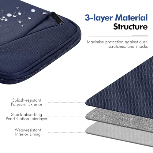 Image of MoKo 9-11 Inch Tablet Sleeve Carry Case Padded Protective Bag with Handle | Fits New 11-inch iPad Air 4 2026 /Pro M5 / A16, iPad 10th /Air 5 /4th 10.9, i-Pad 9 /8th 10.2,Tab S9 /S8 11, Indigo