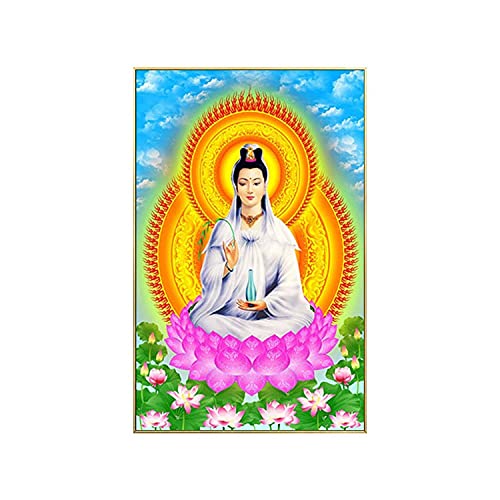Kit Diamant Peinture Guanyin broderie mosaïque 40x80cm carrés ronds