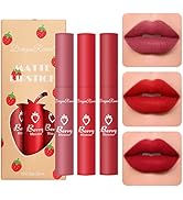 3 Piece Nude Matte Lipstick Set,Natural Velvet Air Moisture Smooth Crayon Lip Stain,Ultimate Nour...