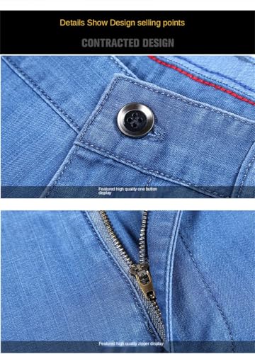 Men Thin Jeans Business Straight Stretch Baggy Denim Trousers Jean2