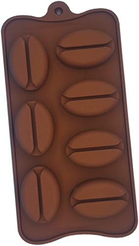 Miniatura 5 de UPKOCH 4 moldes de silicona para tartas, siete moldes de café en forma de granos de chocolate y dulces para hornear y hielo, fondant flexible para