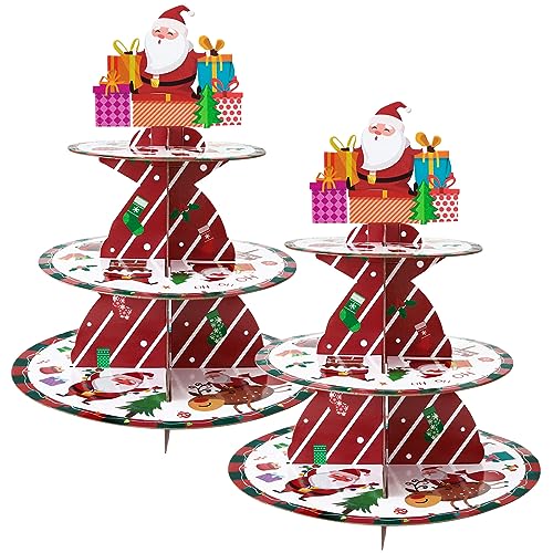 Alzata Per Torte E Cupcake A 3 Piani In Cartone Dorato | Torre Rotonda 44,5 Cm Per Buffet E Feste
