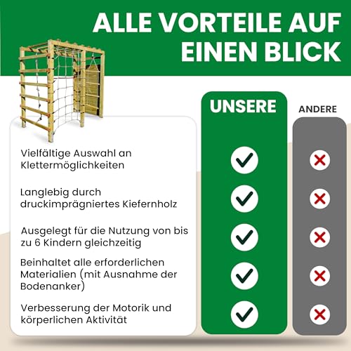 Gartenpirat Kinder Klettergerüst Jolly Roger mit Kletterwand Schaukel Reckstange Spielturm 240 x 120 x 219 cm