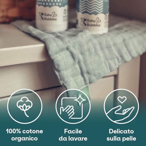 Koala Babycare - Mussole Neonato Cotone 100% - 6 Pz 30x30cm - Ideale come Regalo Neonati Azzurra - 3