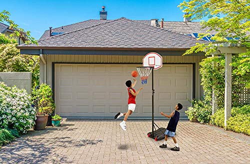 Basketball Hoop For Kids Portable Height-Adjustable [6.5Ft - 8 Ft] Sports Backboard System Stand W/Wheels #TOP7