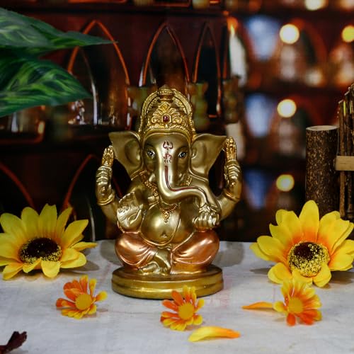 Indian God Lord Ganesha Statue, Hindu God Ganesh Idol for Car Dashboard - Image 3