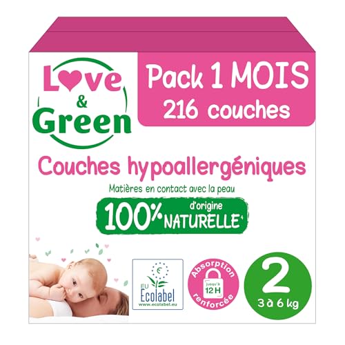 Love & Green Case Pack Couche Taille 2 (3-6 kg) - Pack...