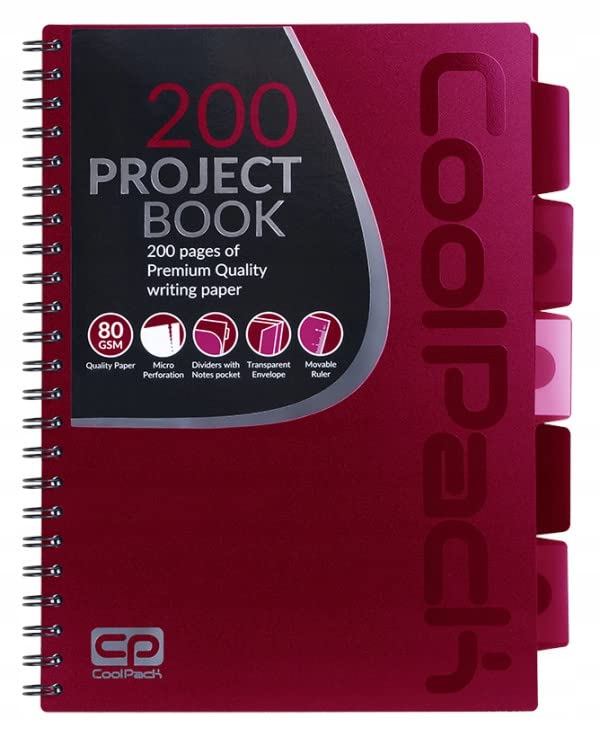 Cahier A4 carreaux rouge CoolPack 100k grand format pour écriture scolaire