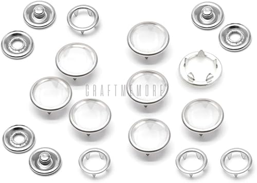 Miniatura 7 de CRAFTMEMORE 20 juegos de botones de perlas negras de 0.25 pulgadas (0.413 in) para camisa occidental (negro)