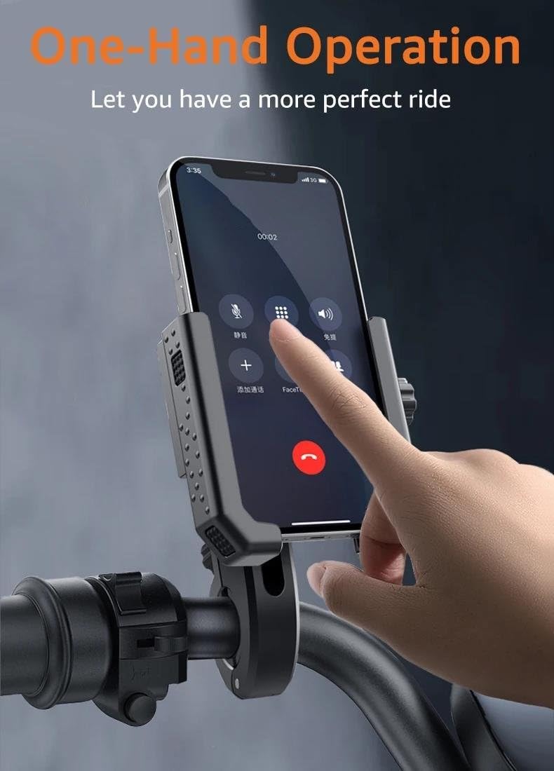 Supporto Telefono Attacco Manubrio Clip Bici Universale Moto Scooter Specchietto Retrovisore Cellulare(Mirror)