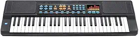 Teclado Infantil com Microfone 54 Teclas HS5460A 70cm, DM Toys, Preto, DMT5700