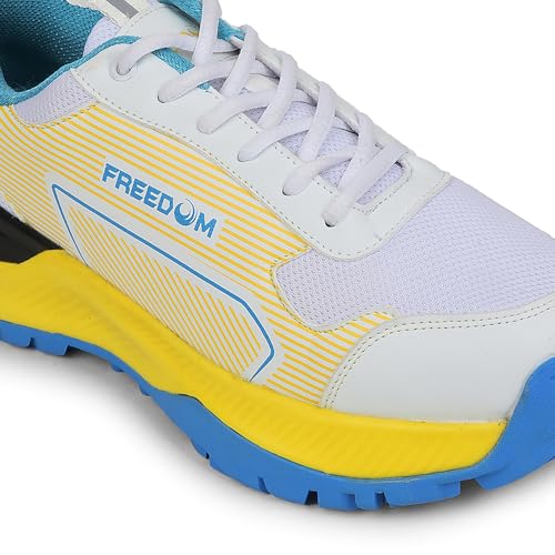 Image of Liberty Freedom Orange & Yellow Cricket Shoes for Men - Lace-Up Court Wear