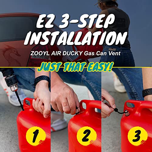 ZOOYL Gas Can Vent Caps Retrofit Kit 3 Packs, Enhances Flow for Faster