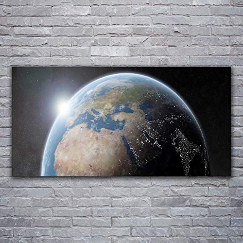 Tableau moderne Globe Univers avec impression sur toile 120x60cm déco