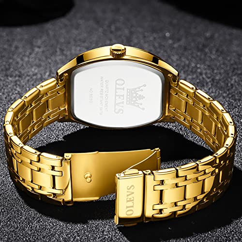 Image of OLEVS Men Watches Square Business Dress Diamond Analog Quartz Date Luxury Watch for Men Casual Stainless Steel Waterproof Luminous Wrist Watch