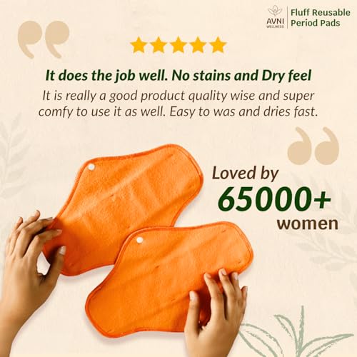 Image of Cloth Reusable Pads for Women & Girls - Fluff Reusable Cloth Pads | 3 Large Pad + 1 XL Pad + 1 Leak Proof Storage Pouch | For Heavy Flow Day and Overnight Use | Lasts Up To 2 Years | Highly Absorbent, Leak Proof, Lab Tested & Skin Friendly | Pack of 4