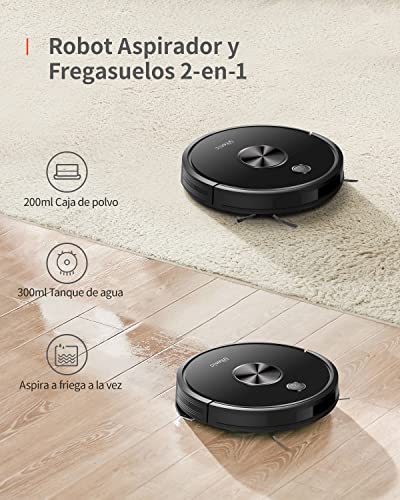 Ultenic-Robot-Aspirador-y-Fregasuelos-D5s-Pro-3000Pa-Super-Potente-y-Silencioso-Aspiradora-con-Navegacion-Mapeo-para-Mascotas-2600mAh-Compatible-con-Mando-App-Alexa-y-Google-Home