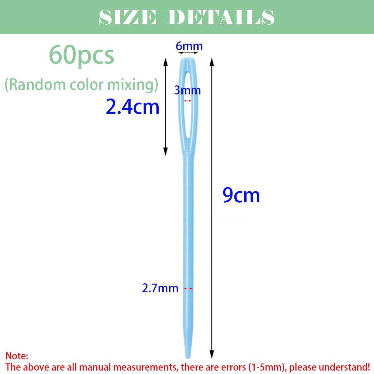 Aiguille Tapisserie Plastique Aiguille Caneva 60pièces Aiguille Gros