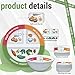 VIYNRAN 4 Pcs Portion Control Plates & Bowls Set (9 Inch), Self-Measuring for Weight Loss, Gastric Bypass, LapBand, Diabetes, & Healthy Diets, Divided Nutrition Plates for Adults & Children