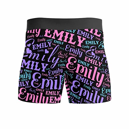 Artsadd Customized Boxer Briefs with Name Text Black Mens Personalized Underwear Boxers Funny Gift2