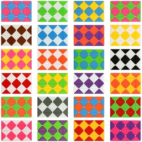 Neureyte 35 Pack 24 Blocks Magic Snake Cube Toy,Fidget Mini Snake Cube Puzzle Toy for Kids,Mini Plastic Puzzle Cube Toy for Kids Party Supplies,Classroom Rewards Cover