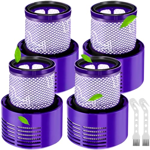 MOYKSRR Paquete de 4 Filtros de Repuesto para V10 SV12, Aspiradoras Filtro Pare V10 SV12 Serie Aspiradora, Cyclone V10, V10 Animal, V10 Absolute, Filtros con Cepillo, Reemplazo para No. 969082-01