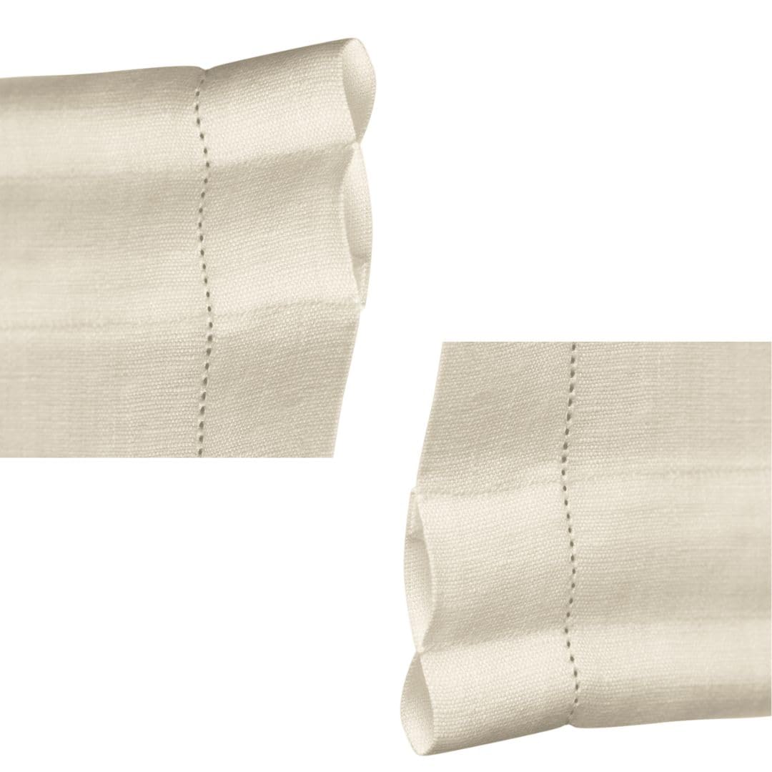 Cuore di lino - Tenda a Vetro in Puro Lino 100% Made in Italy Ajour Bianco Panna (45X160cm)