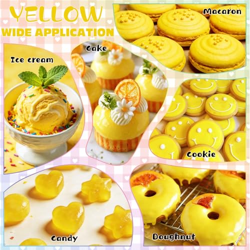 Image of Yellow Natural Food Coloring - 50ml Plant Based Food Dye, No FD&C & Artificial Dyes, Gluten-Free, Food-Grade, Vibrant Liquid Colors for Icing, Baking, Cake Decorating, Frosting, Fondant, Slime - 1.69 Fl.Oz Bottles