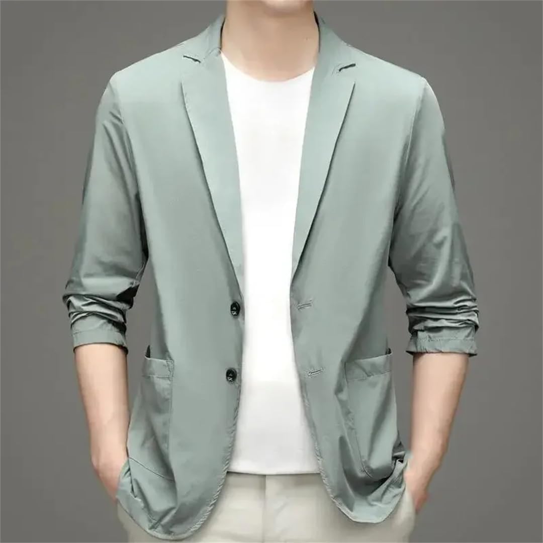 Men's Lapel Casual Suit Jacket, Light Single-Button Business Blazer