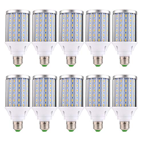 LED Corn Bulbs 20W, 180W Incandescent Bulbs Equivalent, Daylight White, 1000Lm, E27/E26 LED Light Bulbs, Non-Dimmable LED Street and Area Light for Outdoor Garage Factory Warehouse High Bay Barn Backy
