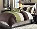 Legacy Decor 8pcs Modern Brown Sage Beige Comforter Set Bed in Bag - King Size Bedding