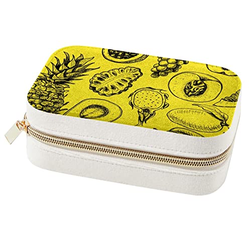 Boîte à bijoux jaune fruits tropicaux, cadeau idéal pour filles