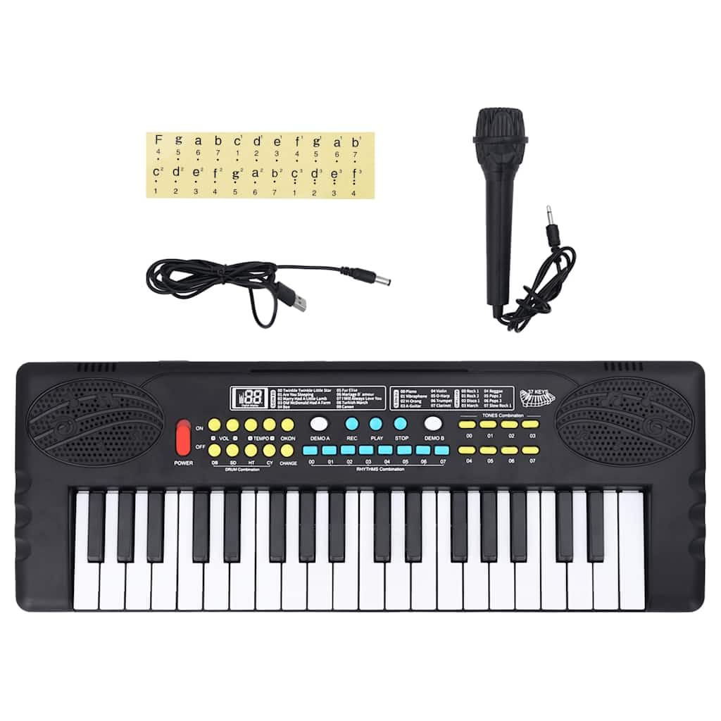 Pianoforte elettrico per bambini, con 37 tasti, microfono, USB e batteria, portatile, per principianti, insegnamento musicale, casa, palcoscenico e studio, regalo