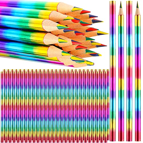 Fainne FAINNE-RAINBOW PENCILS-09 96 Pieces Rainbow Color Pencils 4 In 1 Rainbow Pencils Wooden Colored Pencils Multi Colored Pencil cover