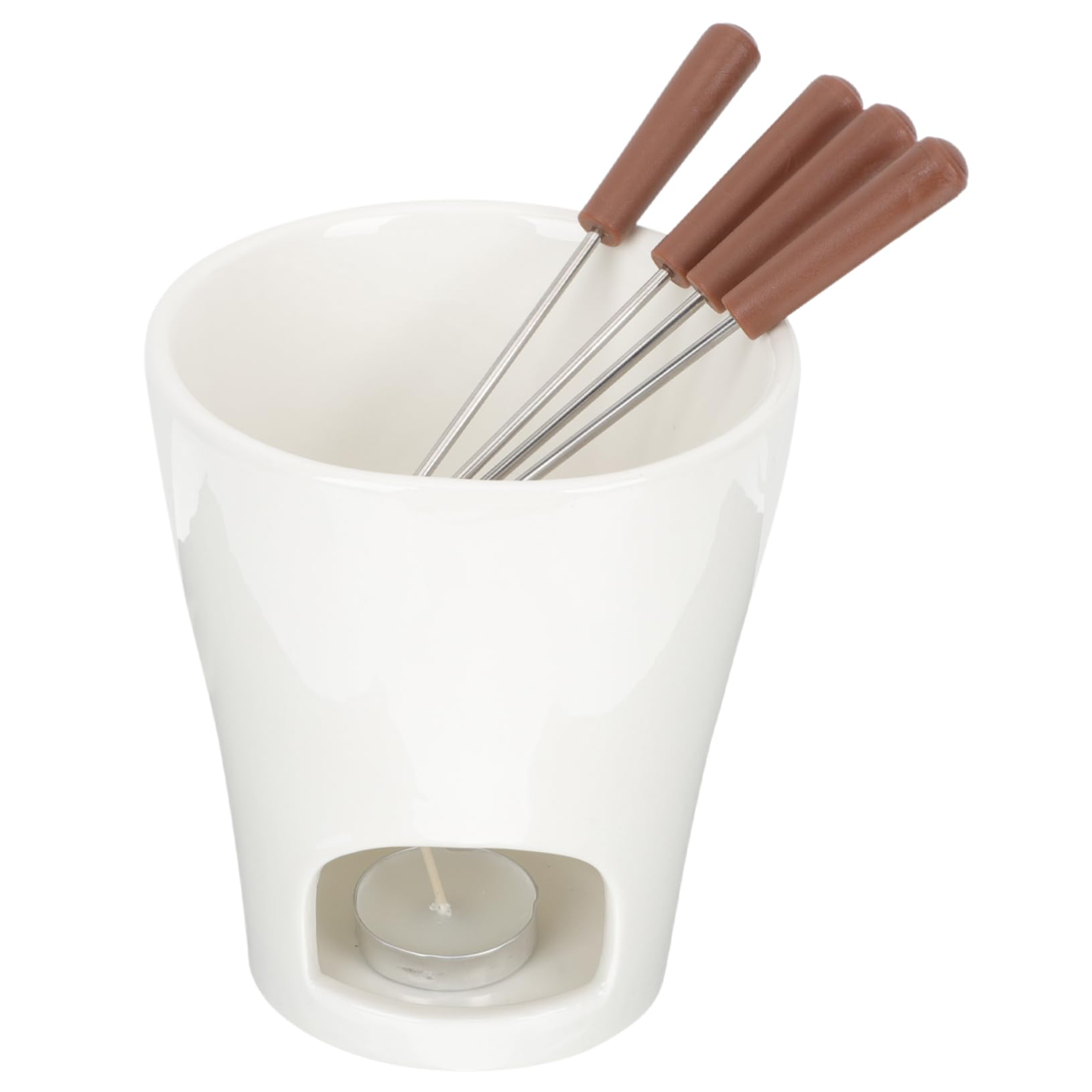 NAMOARLY Melting Pot Fondue Set for Chocolate Cheese Butter Ceramic Fondue Pot Fork for Home Restaurant