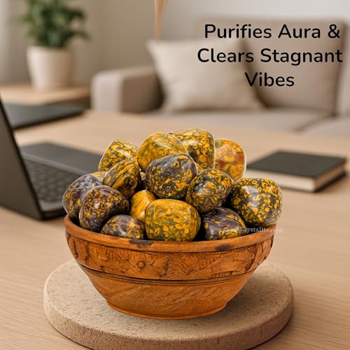 Image of Certified Fruit Jasper Crystal Healing Tumbled Stone, Natural Polished Crystals for DIY Crafts, Manifestation, Meditation, Pooja Feng Shui and Reiki Healing (30 Grams)