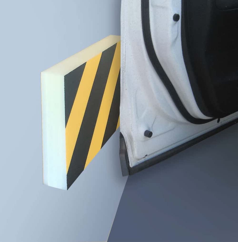 2 piezas protección parking INTACTO, amarillo y negro con adhesivo 328x200x38mm.