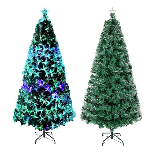 UISEBRT Árbol Artificial 180cm con Luces LED y Fibra óptica para Decoracion de...