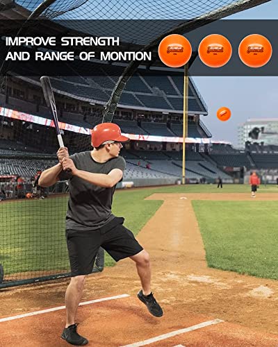 Jehezkel Weighted Balls For Softball & Baseball - 9 Pack 1Lb Practice Heavy Ball For Batting, Hitting & Pitching Training, Improve Mechanics And Power, 3.82Inch, Orange #TOP4