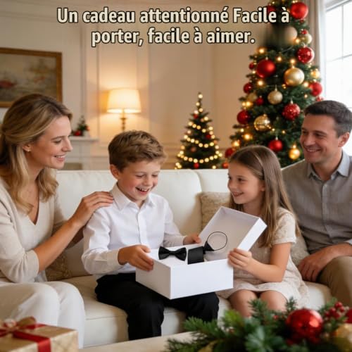 URAQT Ensemble Noeud Papillon et Cravate Enfant Pré-noué, Set de Cravate Garçon pour Mariage Anniversaire École, Accessoire Formel en Satin et Polyester, Lavable en Machine, Noir – vue 7