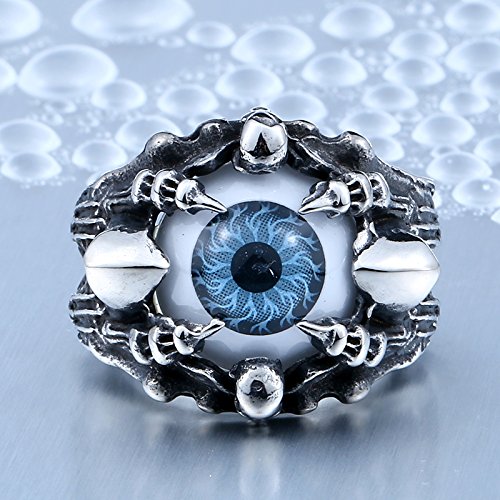 高級感 特A品 アクセサリー クロウ&スカル 彫刻 悪霊の目 リング プレゼント 贈り物 (14号～29号) ステンレス メンズ B系 お兄系 誕生日 記念日 ファッション男性用 指輪 (ステンレス鋼, 29号)