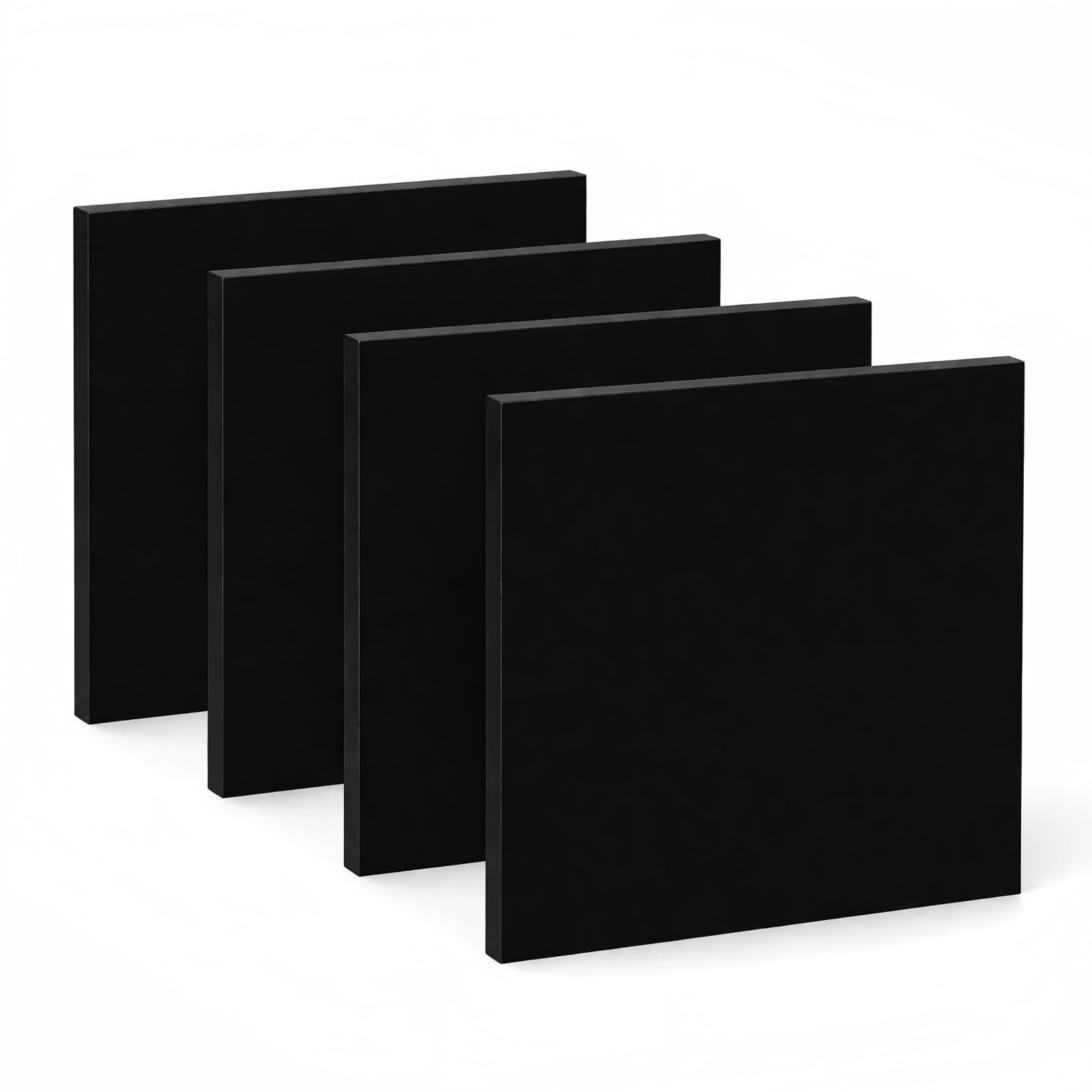 Set di 4 Lastre in Polipropilene Nero, Pannello PP, Spessore 0.078 Pollici, Adatto per Settori Chimici, Guarnizioni Isolanti e Pannelli per Carrozzeria,40×50cm
