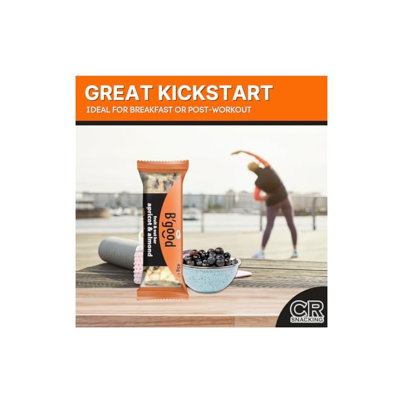 B'GOOD APRICOT AND ALMOND YOGHURT BARS (16 x 45g) - Gluten Free Bars, Snacks Bars Multipack Bulk | Fruit And Nut Bars Healthy, Gluten Free Bars Kids, Fruit Bars | Snack Bars To Go Variety Pack - Image 7