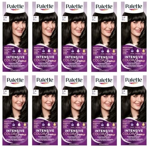 Crème de couleur intense 1-0 N1 pour cheveux noirs Palette Lot de 10