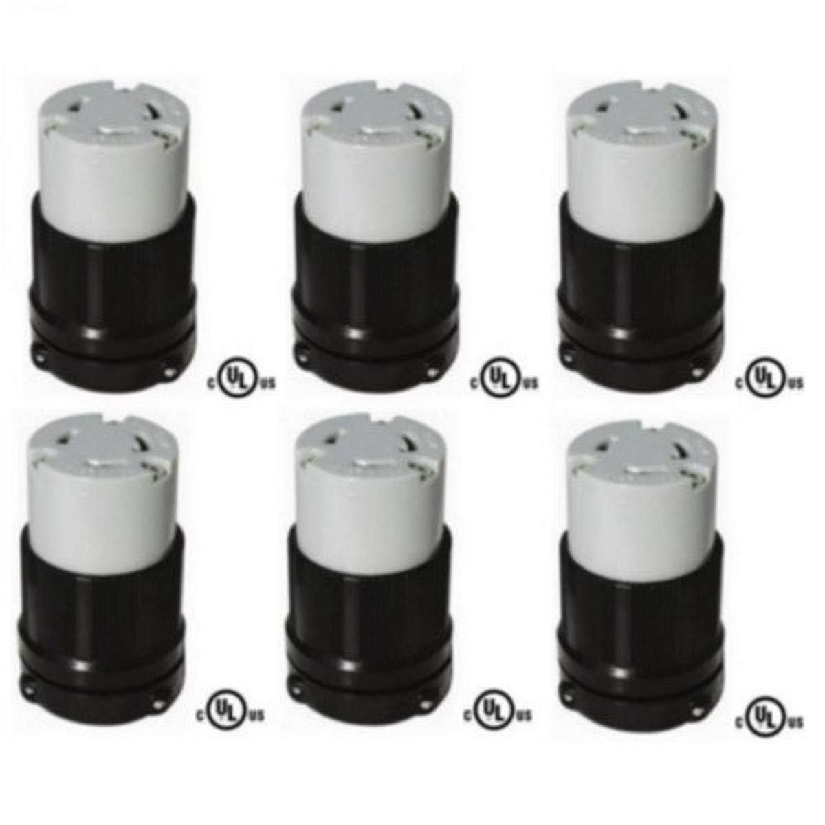 OCSParts L6-30C Grounding Locking Connector | 5-Pack | 30A 125V AC - 2 Pole 3 Wire - cUL Listed - NEMA L6-30