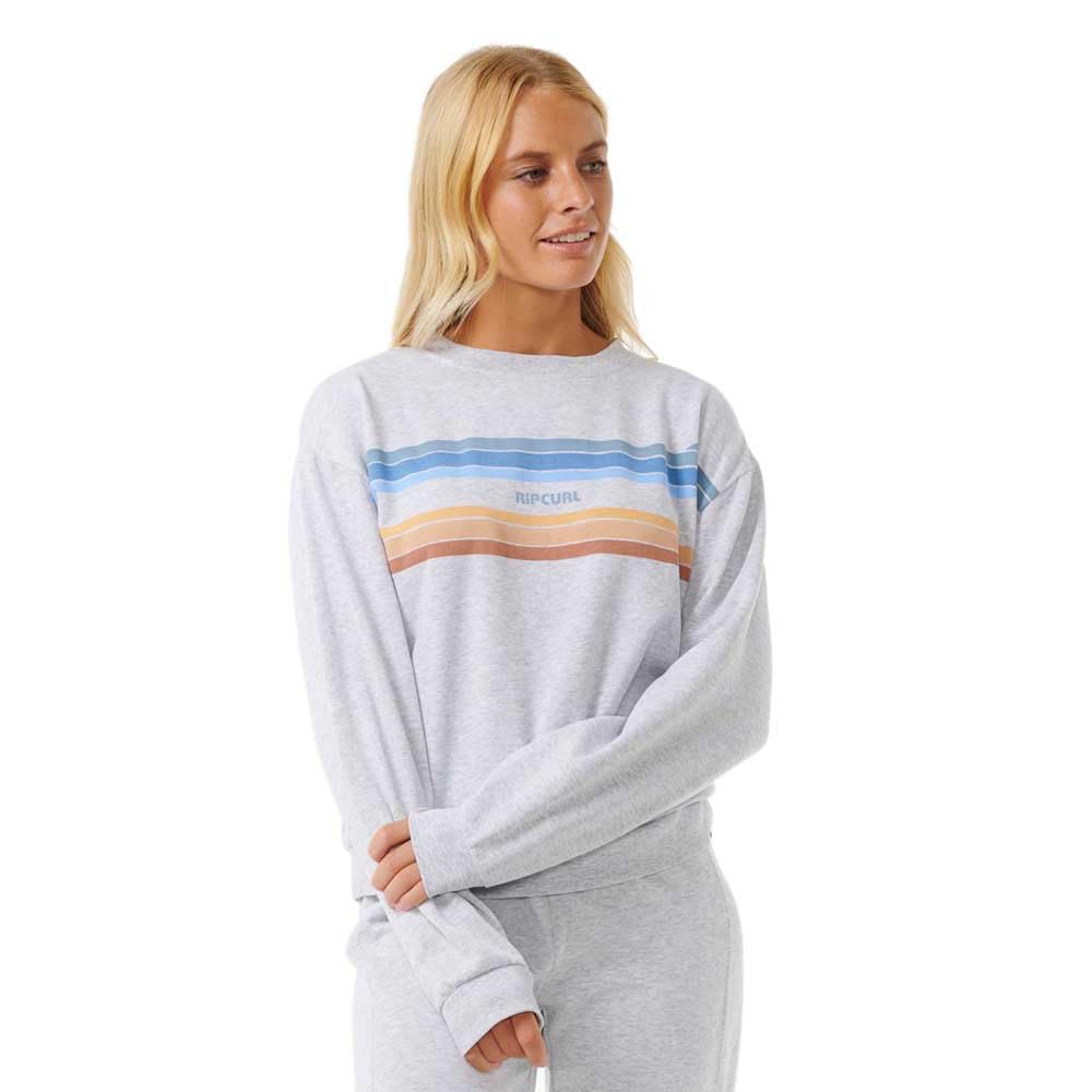 Rip Curl Men's Light Grey Marl Wo High Tide Surf Crew Neck Sweatshirt - M