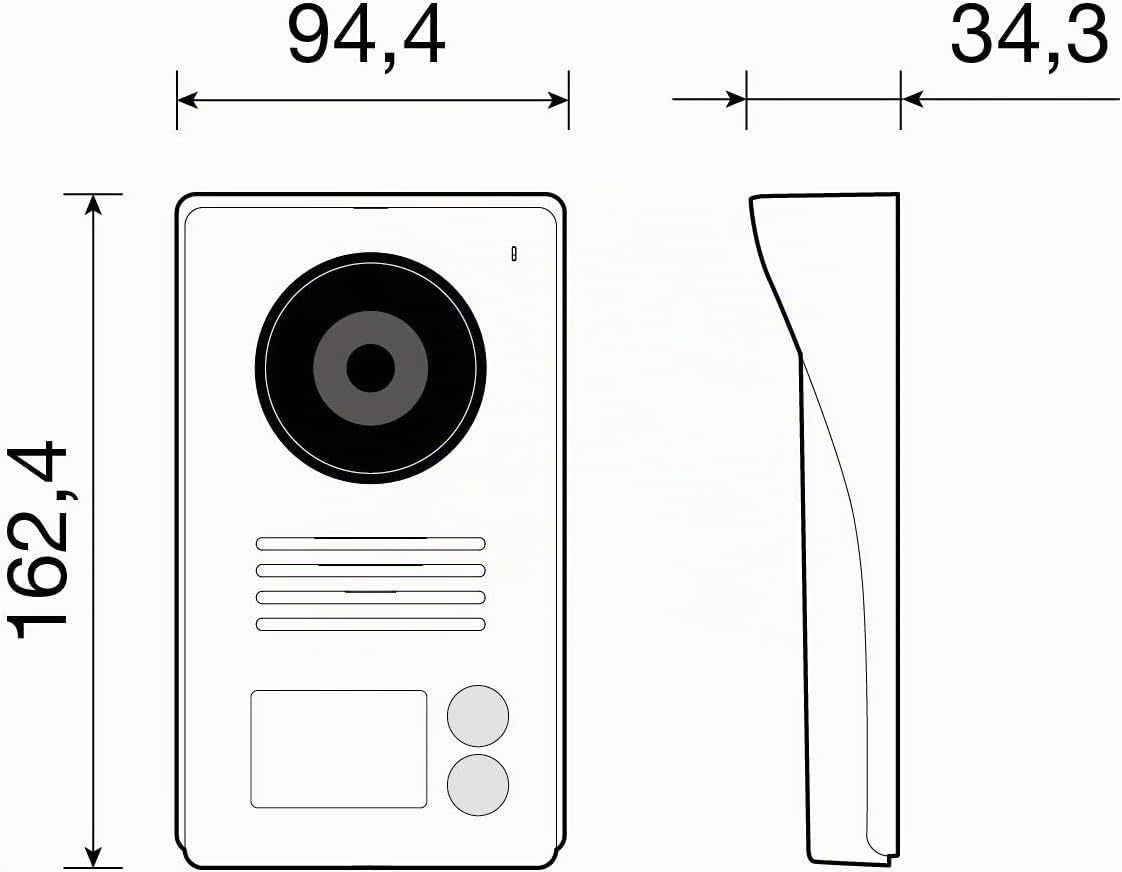 VIMAR K40911 Videosprechenalagen-Set enthält Freisprech-Videohaustelefon LCD 7in, 2-Taste Klingeltableau mit Regenschutz, Netzgerät mit austauschbaren Steckern EU BS US AU, 2 Familien