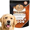 100 Natural Whole Pig Ear Dog Treat 12 Pack Our Healthy Pig Ears Are Easy To Digest Chemical Hormone Free Thick Cut For Aggressive Chewers Great Small Or Large Dogs